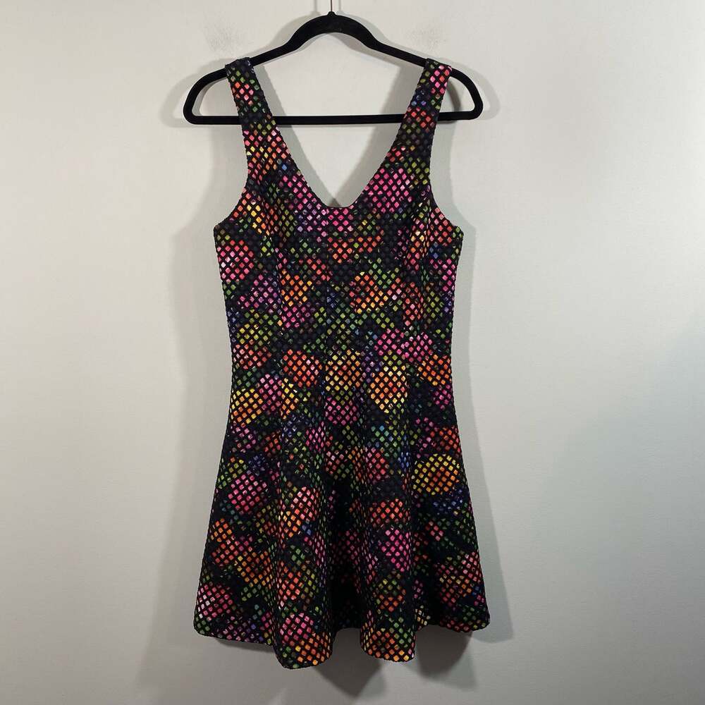 Trina Turk Multicolor Floral Illusion Netted Renita Mini Dress Size 6 NWT
